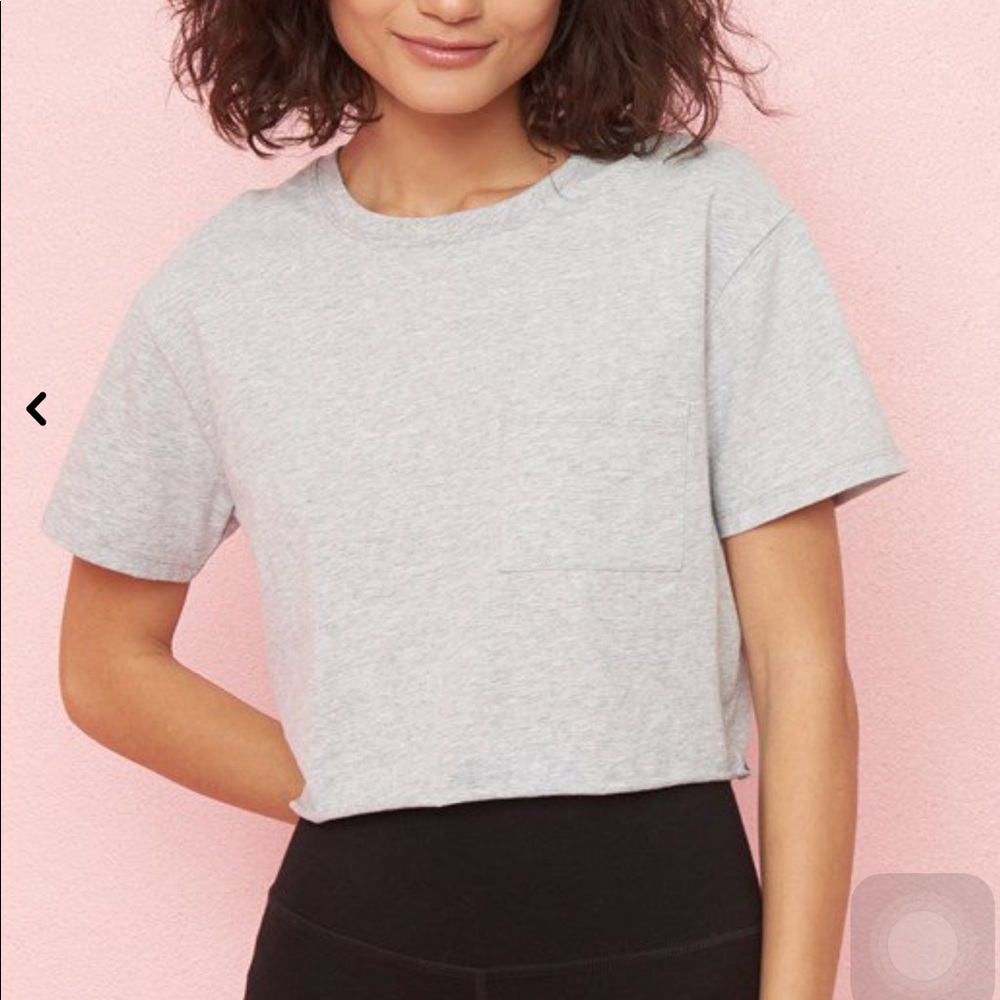 grey cropped shirt